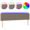 Cabecero con LED de tela gris taupe 160x5x78/88 cm 2