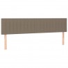 Cabeceira cama luzes LED tecido 160x5x78/88cm cinza-acastanhado 4