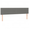 Cabeceira de cama c/luzes LED tecido 200x5x78/88cm cinza-escuro 4