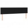 Cabecero con LED de tela negro 200x5x78/88 cm 4