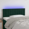 Cabeceira de cama c/ luzes LED veludo 90x5x78/88cm verde-escuro 1