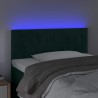 Cabeceira de cama c/ luzes LED veludo 90x5x78/88cm verde-escuro 3