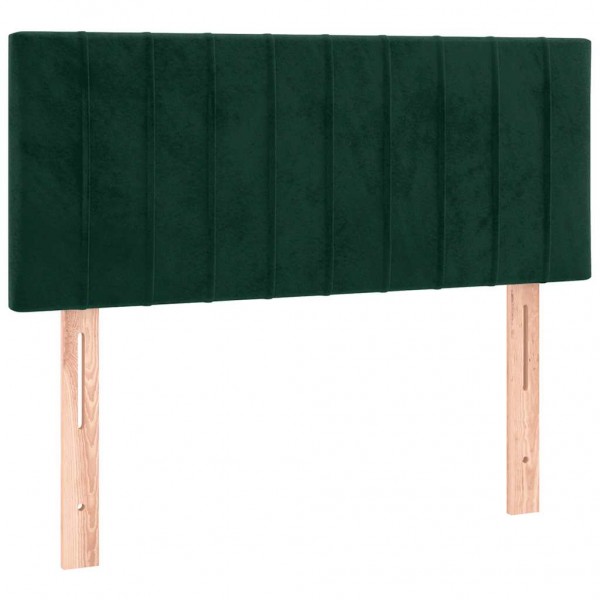 Cabeceira de cama c/ luzes LED veludo 90x5x78/88cm verde-escuro M 4