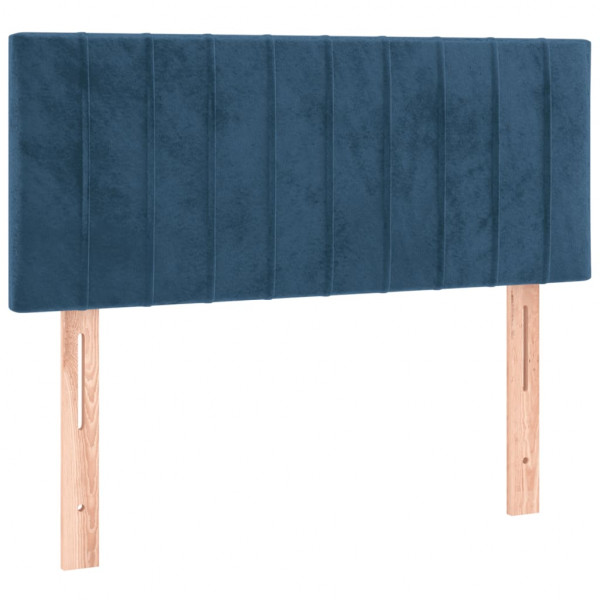 Cabecero con LED de terciopelo azul oscuro 90x5x78/88 cm M 4