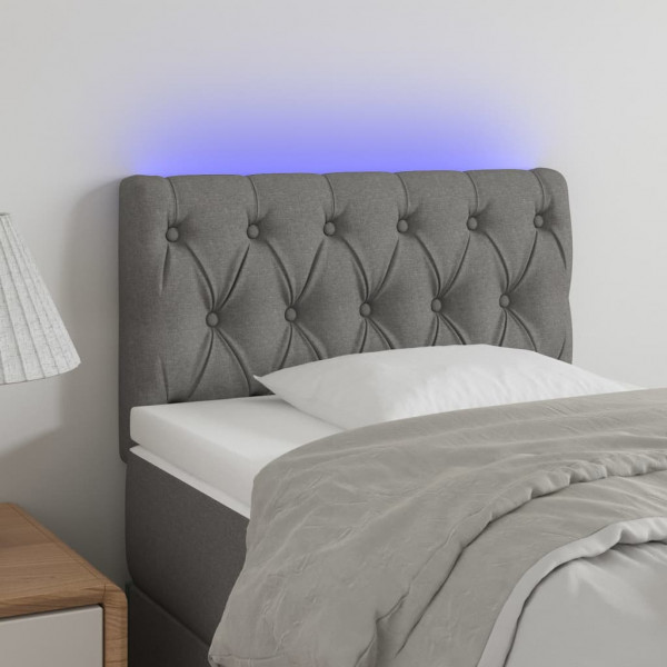 Cabecero con LED de tela gris oscuro 80x7x78/88 cm D