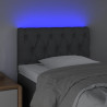 Cabecero con LED de tela gris oscuro 80x7x78/88 cm 3