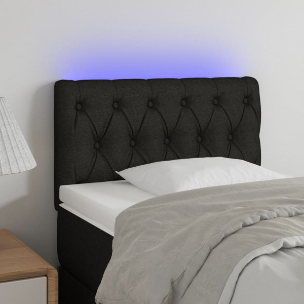 Cabecero con LED de tela negro 80x7x78/88 cm D