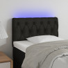 Cabeceira de cama c/ luzes LED tecido 80x7x78/88 cm preto 1