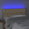 Cabecero con LED de tela color crema 90x7x78/88 cm 3