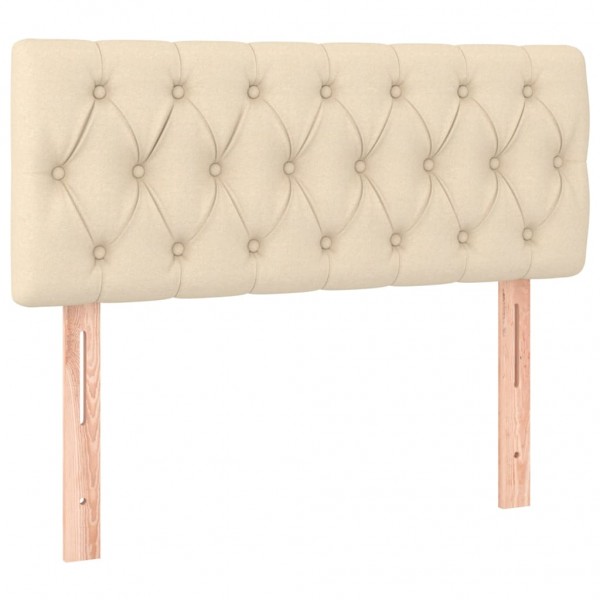 Cabeceira de cama c/ luzes LED tecido 90x7x78/88 cm cor creme M 4