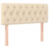 Cabeceira de cama c/ luzes LED tecido 90x7x78/88 cm cor creme 4