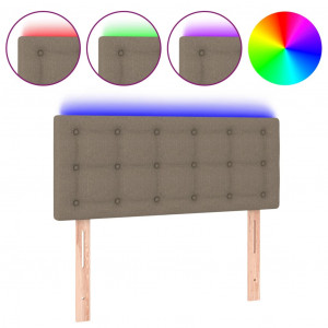Cabecero con LED de tela gris taupe 100x5x78/88 cm H
