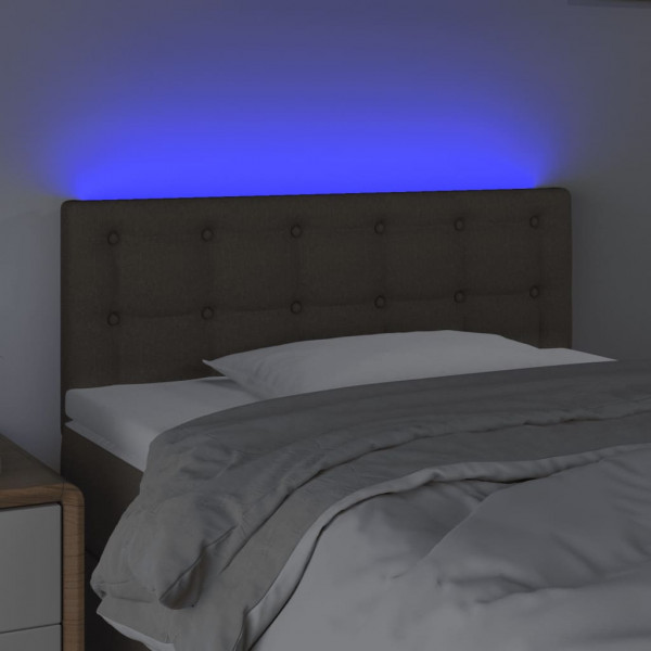 Cabecero con LED de tela gris taupe 100x5x78/88 cm M 3