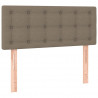 Cabeceira cama luzes LED tecido 100x5x78/88cm cinza-acastanhado 4