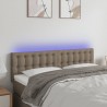 Cabecero con LED de tela gris taupe 144x5x78/88 cm 1