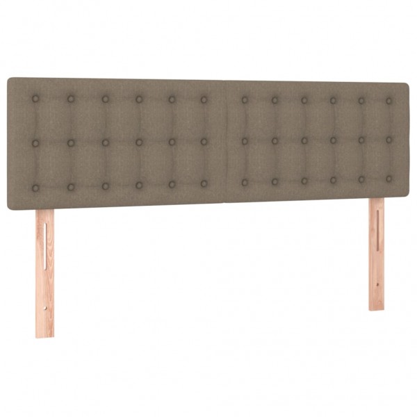 Cabeceira cama luzes LED tecido 144x5x78/88cm cinza-acastanhado M 4