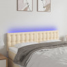Cabecero con LED de tela color crema 144x5x78/88 cm 1