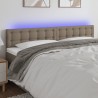 Cabecero con LED de tela gris taupe 200x5x78/88 cm 1