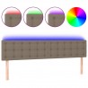 Cabecero con LED de tela gris taupe 200x5x78/88 cm 2