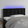 Cabecero con LED de terciopelo negro 80x5x78/88 cm 1