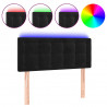 Cabecero con LED de terciopelo negro 80x5x78/88 cm 2
