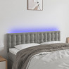 Cabecero con LED de terciopelo gris claro 144x5x78/88 cm 1