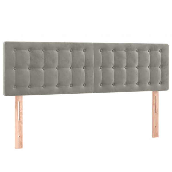 Cabecero con LED de terciopelo gris claro 144x5x78/88 cm M 4