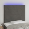 Cabecero con luces LED terciopelo gris oscuro 100x5x118/128 cm 1