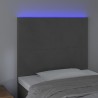 Cabecero con luces LED terciopelo gris oscuro 100x5x118/128 cm 3