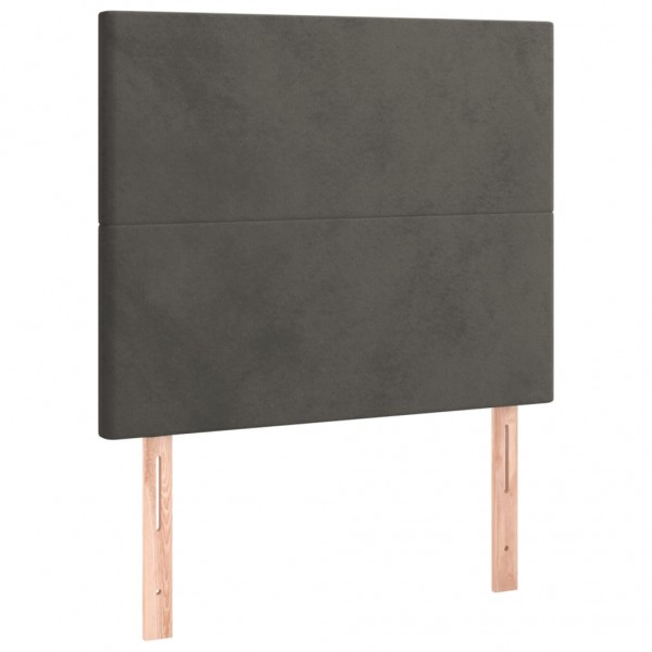 Cabecero con luces LED terciopelo gris oscuro 100x5x118/128 cm M 4
