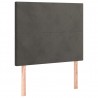 Cabeceira de cama c/ LED veludo 100x5x118/128 cm cinza-escuro 4
