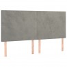 Cabecero con luces LED terciopelo gris claro 180x5x118/128 cm 4