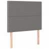 Cabecero con luces LED tela gris oscuro 90x5x118/128 cm 4
