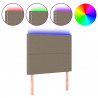 Cabecero con luces LED tela gris taupe 100x5x118/128 cm 2