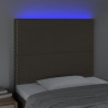 Cabecero con luces LED tela gris taupe 100x5x118/128 cm 3