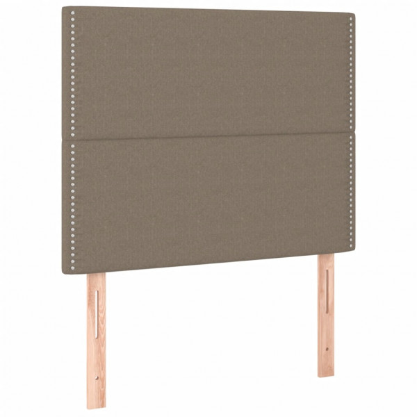 Cabecero con luces LED tela gris taupe 100x5x118/128 cm M 4