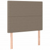 Cabecero con luces LED tela gris taupe 100x5x118/128 cm 4