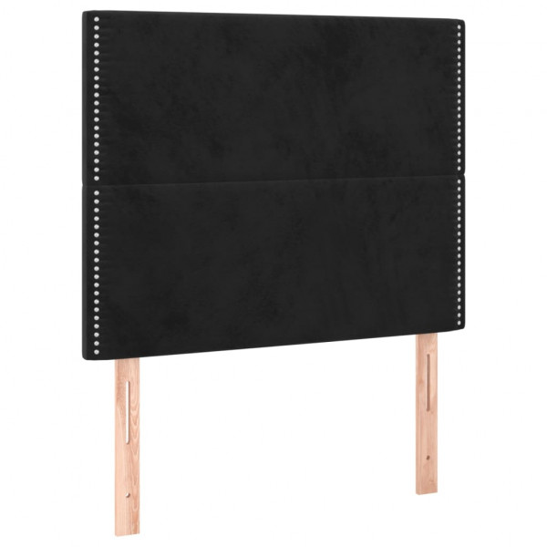 Cabecero con luces LED terciopelo negro 80x5x118/128 cm M 4