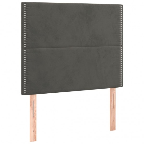 Cabecero con luces LED terciopelo gris oscuro 90x5x118/128 cm M 4