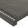 Cabeceira de cama c/ LED veludo 90x5x118/128 cm cinza-escuro 5