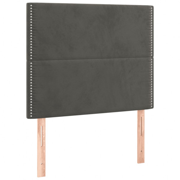 Cabecero con luces LED terciopelo gris oscuro 100x5x118/128 cm M 4