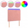 Cabecero con luces LED terciopelo rosa 100x5x118/128 cm 2