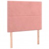 Cabeceira de cama c/ luzes LED veludo 100x5x118/128 cm rosa 4