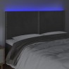 Cabecero con luces LED terciopelo gris oscuro 200x5x118/128 cm 3