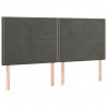 Cabecero con luces LED terciopelo gris oscuro 200x5x118/128 cm 4