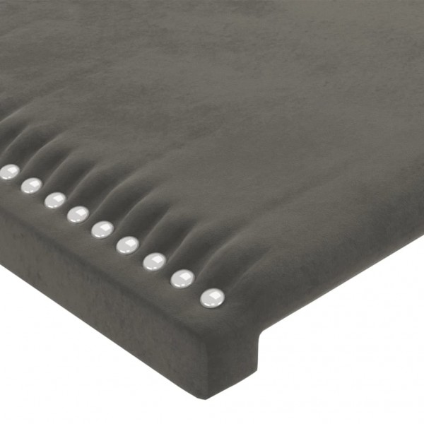Cabecero con luces LED terciopelo gris oscuro 200x5x118/128 cm M 5