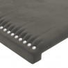 Cabeceira de cama c/ LED veludo 200x5x118/128 cm cinza-escuro 5
