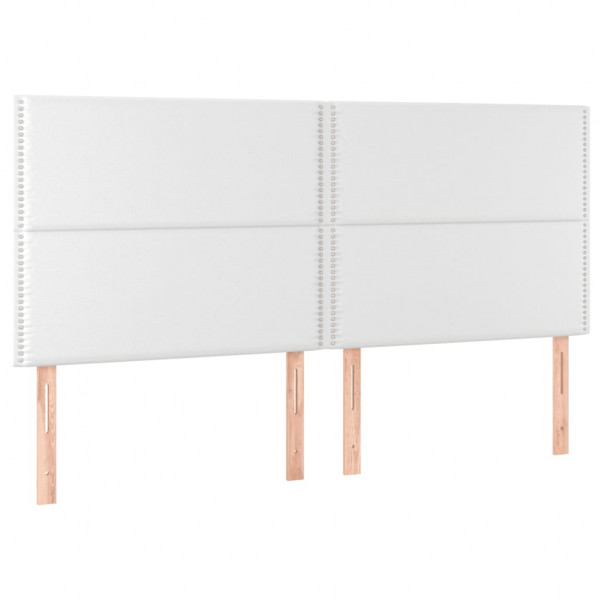 Cabecero con luces LED cuero sintético blanco 200x5x118/128 cm M 4