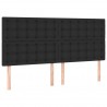 Cabecero con luces LED cuero sintético negro 200x5x118/128 cm 4