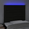 Cabeceira cama c/ LED tecido 80x5x118/128 cm preto 3